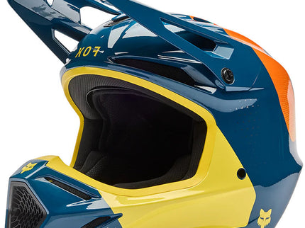 FOX V3 TINE MX Helmet with adjustable visor and ventilation system, designed for off-road motocross riding.