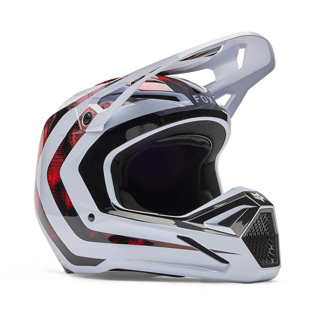 V1 KAIROS HELMET - WHITE / FLO RED