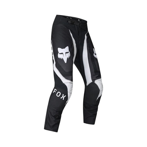 Black MX FOX 180 Frame Pant with reinforced knees and adjustable waist for motocross riding comfort and durability.