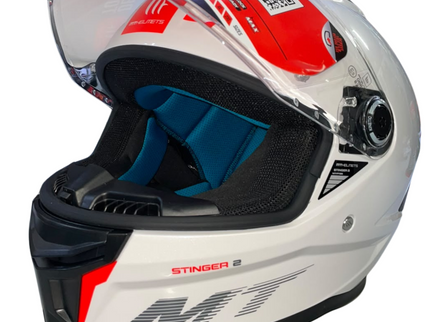 MT STINGER 2 Gloss White road helmet with aerodynamic design and ventilation for cycling safety and style.