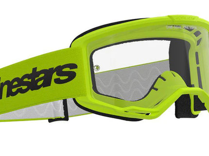 Alpinestars Vision 3 Wordmark YEL Motocross Goggles CLEAR