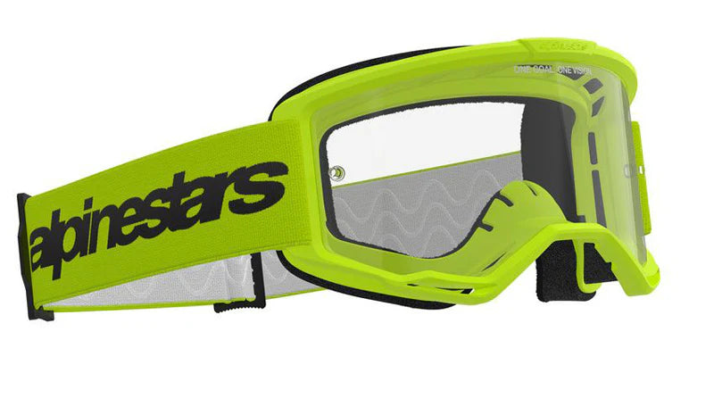 Alpinestars Vision 3 Wordmark YEL Motocross Goggles CLEAR