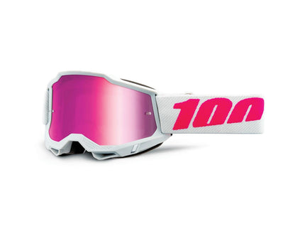 Accuri 2 Junior Goggle by 100%, featuring a sleek black frame and clear lens, designed for young athletes' eye protection.