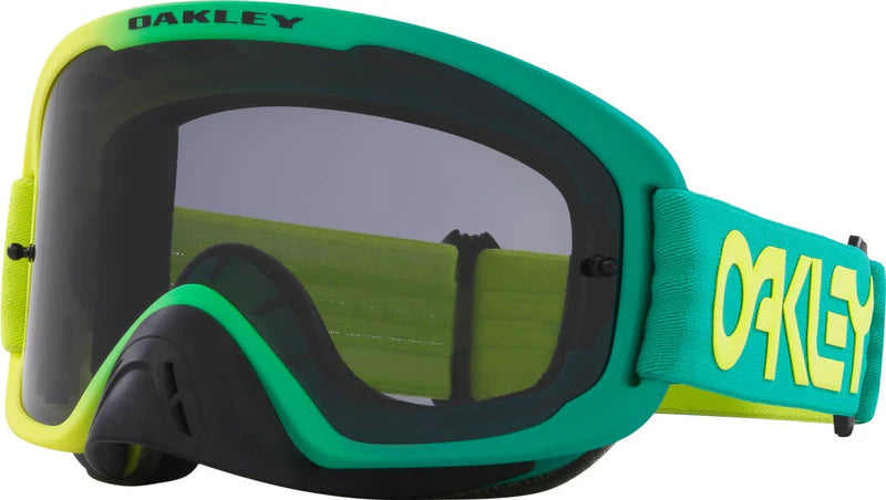 OAKLEY O-FRAME PRO 2.0 MX goggles with clear lens and blue frame, designed for motocross riding.