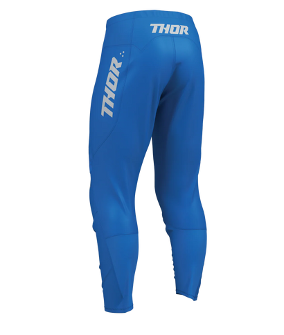 Blue Thor RideMode Menace MX pants with reinforced knee pads and durable motocross fabric for off-road riding.