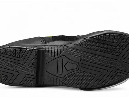 NEXO Superbike road boots in black and yellow with protective design and sturdy construction for motorcycle riding.