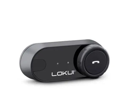 LOKUI K30 Bluetooth intercom device with sleek design and control buttons, suitable for motorcycle or outdoor communication systems.