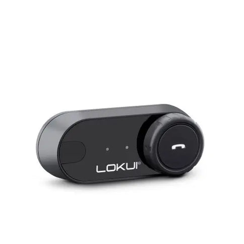 LOKUI K30 Bluetooth intercom device with sleek design and control buttons, suitable for motorcycle or outdoor communication systems.