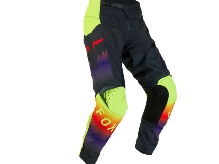 FOX 180 FLORA PANTS MX pants in dark shadow color, featuring a slim fit and durable fabric, shown on a model.