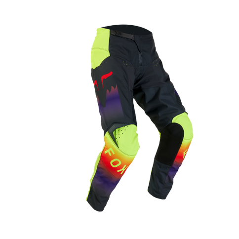 FOX 180 FLORA PANTS MX pants in dark shadow color, featuring a slim fit and durable fabric, shown on a model.