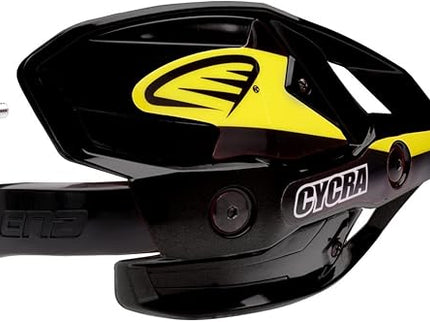 Black Cycra Probend Ultra Bar Pack for Yamaha motorcycles, showcasing durable handguard protectors on handlebars.