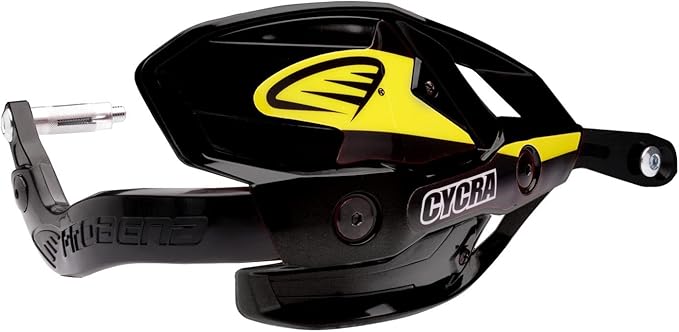 Black Cycra Probend Ultra Bar Pack for Yamaha motorcycles, showcasing durable handguard protectors on handlebars.