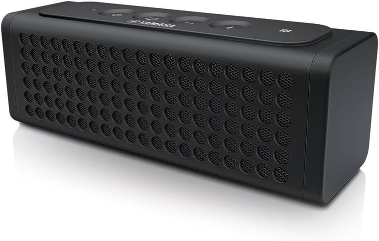 RBS-YAMAHA NX-P100 Bluetooth speaker with compact design and control buttons, black color, connected to a device.