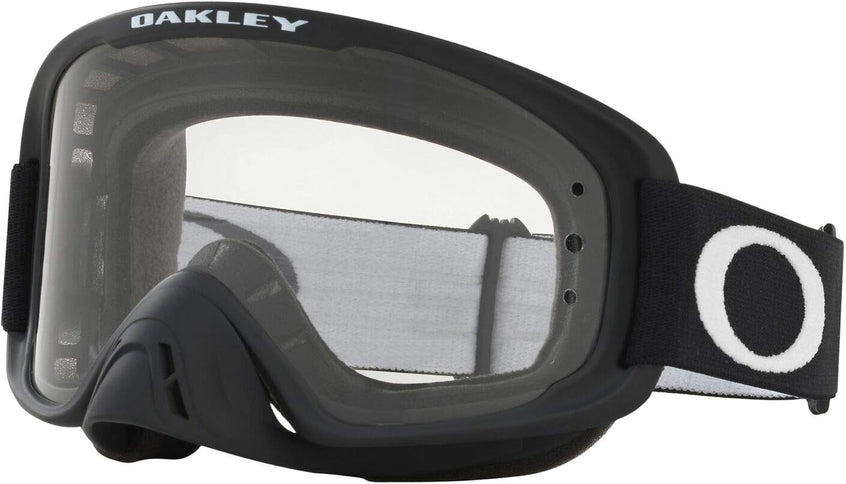OAKLEY O-Frame MX 2.0 Pro matte black motocross goggles with clear lens for off-road riding and protection.