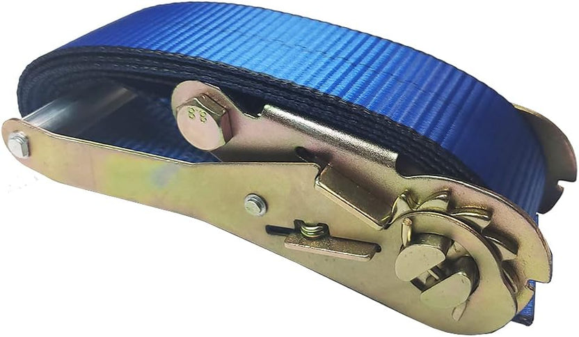 RBS-YAMAHA 2-meter ratchet strap set with metal hooks for secure cargo fastening and transportation.