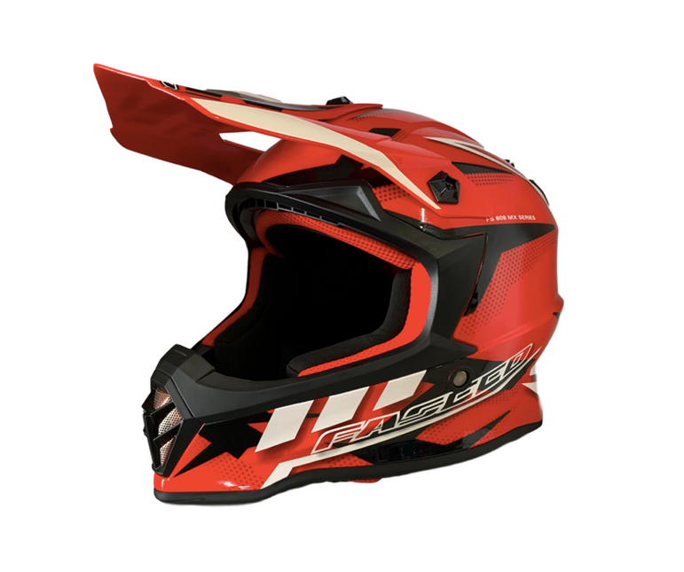 FASEED FS608 YOUTH HELMET - RED/WHITE/BLACK