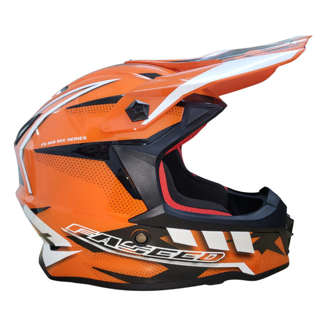 FASEED FS608 YOUTH HELMET - ORANGE /WHITE/BLACK