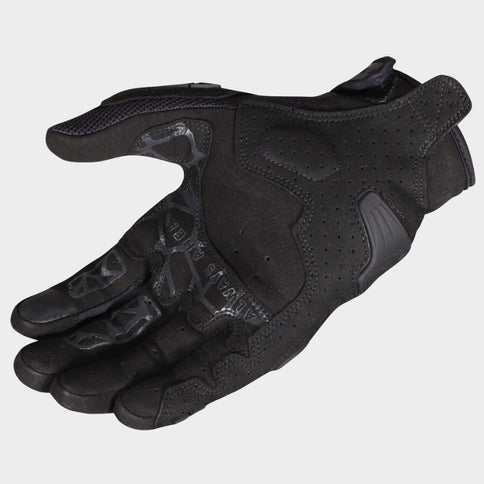 Black LS2 All-Terrain II gloves with reinforced palms and adjustable wrist straps, designed for outdoor riding and protection.