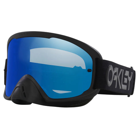 OAKLEY O-Frame 2.0 Pro MX goggles in B1B Blackout with Black Ice lens, featuring a sleek black design for motocross riding.