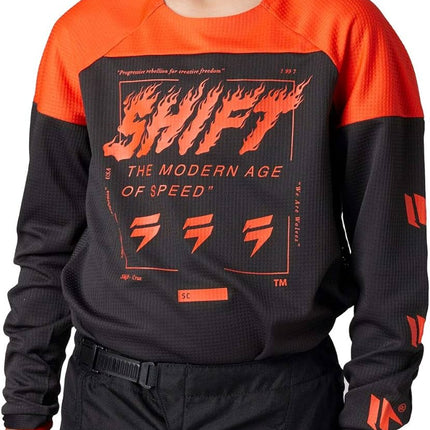 WHIT3 Label Flame Youth Jersey - Blood Orange
