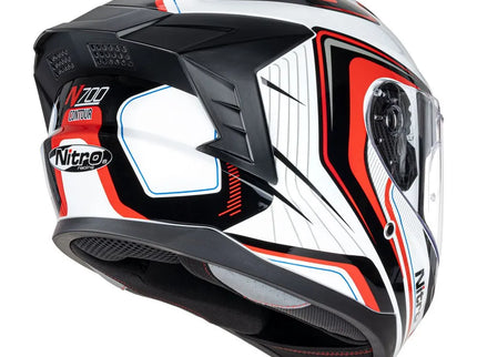 NITRO N700 Contour white and red road helmet with sleek design and ventilation for cycling safety and comfort.