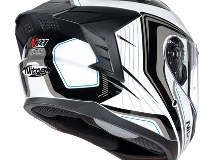 NITRO N700 Contour black and white gunmetal road helmet with ventilation and sleek design for cycling safety.