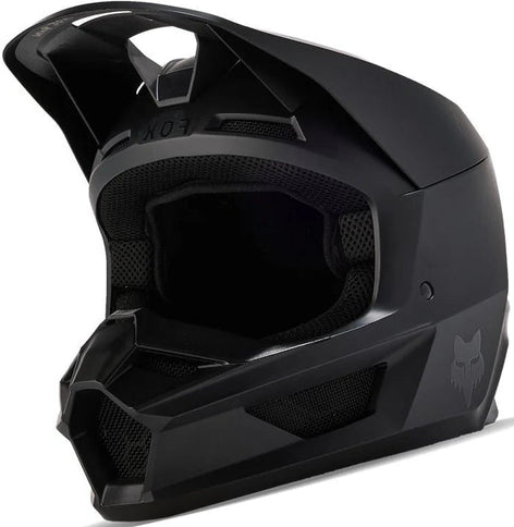 FOX V CORE HELMET MT Black MX helmet with adjustable straps and ventilation for motocross riding.