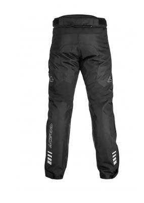 Black ADV pants from Acerbis, designed for road riding, featuring durable fabric and a comfortable fit.