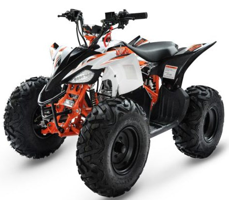 KAYO AT 110 ATV with black frame and rugged tires, ready for off-road adventures.