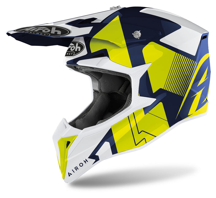 WRAAP Raze Helmet - Yellow / Blue Gloss
