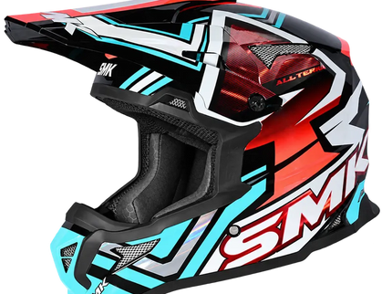 SMK Allterra X-ACES MX helmet with chrome graphic design