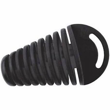 BMA muffler tip cap for 4-stroke engines, black metal accessory with a sleek finish, designed to fit motorcycle exhausts.