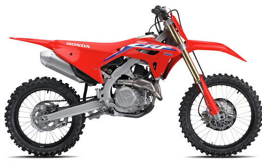 Honda CRF450R dirt bike in various colors, featuring its sleek design and off-road motocross styling.