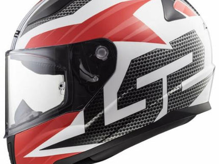 LS2 Rapid Grid WhT/Red Full Face Helmet