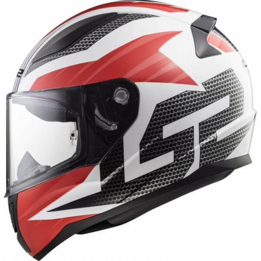 LS2 Rapid Grid WhT/Red Full Face Helmet