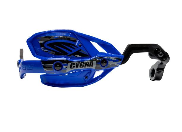 Blue Cycra Ultra Probend CRM handlebar for Yamaha motorcycles, featuring a 1-1/8 inch diameter, designed for durability and style.