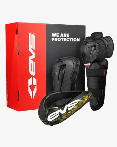 EVS Option Slam Combo MINI knee pads in high-visibility colors, designed for protection and comfort during active sports.