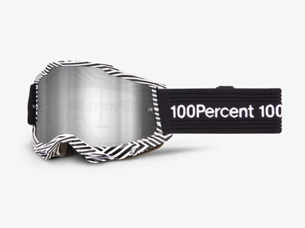 Silver Accuri 2 Samba mirror by 100% featuring a sleek, reflective surface and modern design for stylish riding gear.
