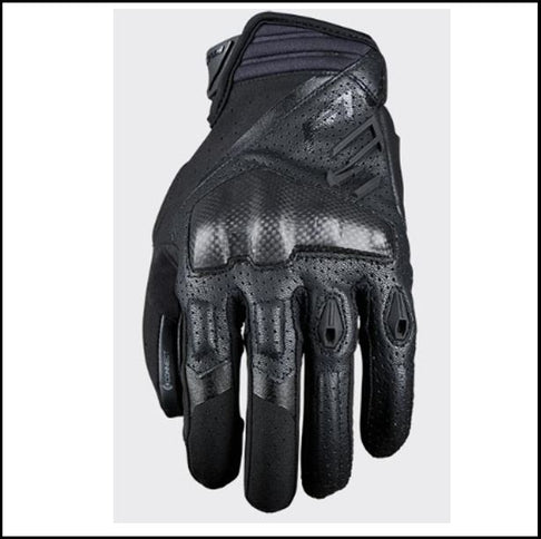 Black FIVE RSC EVO road gloves from FIVE GLOVES, featuring padded palms and breathable fabric for cycling comfort.