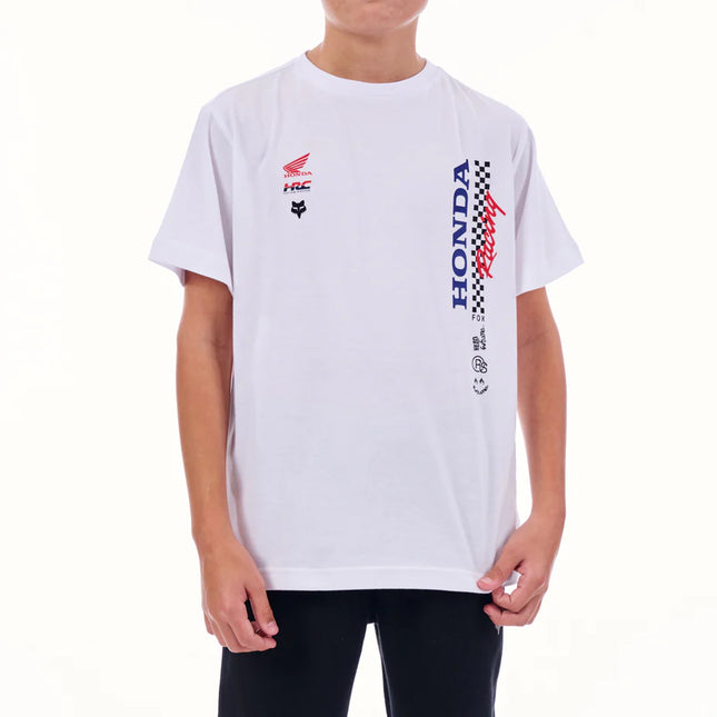 HONDA YOUTH CHECKERED TEE - WHITE