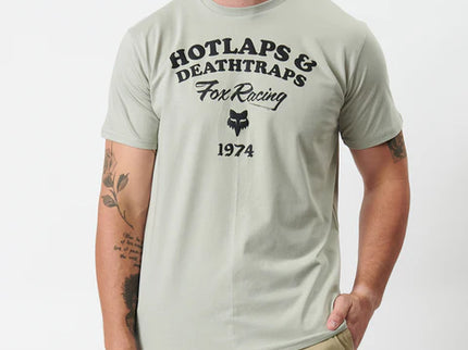 Gray Fox Hotlaps vintage t-shirt with graphic print, casual fit, and classic style, made by FOX.