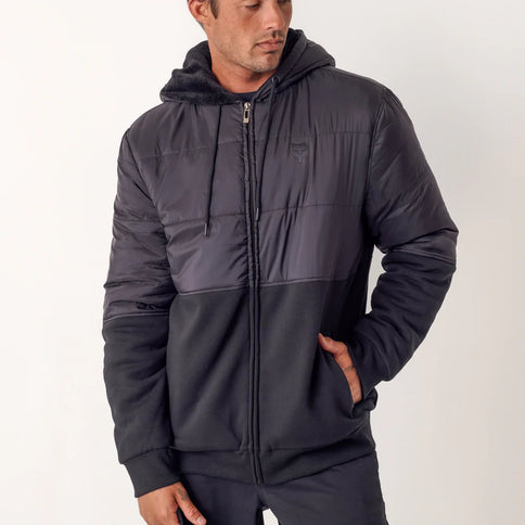 Black FOX Howell Sasquatch Sherpa Hoody tee with Sasquatch graphic and sherpa texture, casual and comfortable men's apparel.