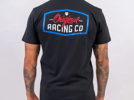 Black FOX Original SS Tee featuring short sleeves and classic design, casual t-shirt for men.