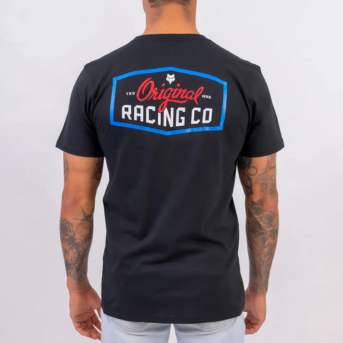 Black FOX Original SS Tee featuring short sleeves and classic design, casual t-shirt for men.