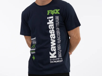 KAWASAKI VERTICAL FOX TEE - NAVY