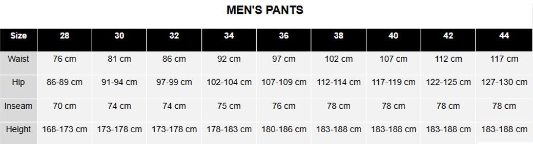 Size chart