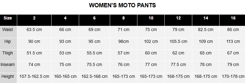 Size chart