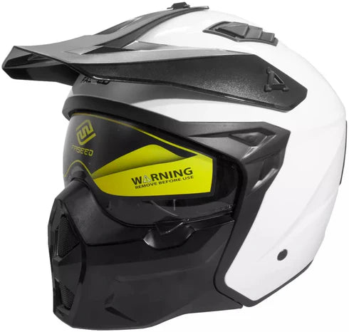 White Faseed FS-X1-X open face road helmet with sleek design and ventilation, suitable for motorcycle riding.