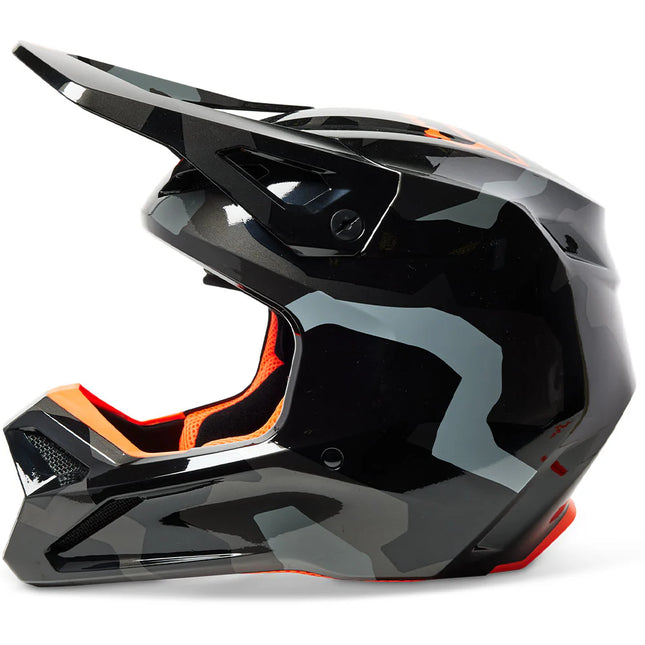 FOX V1 BNKR YTH HELMET - GRY CAM