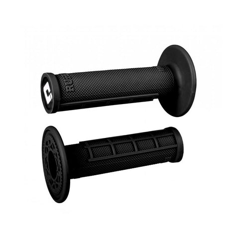 ODI Half Waffle MX single ply grip for bikes, featuring textured surface and branding, designed for enhanced grip and control.
